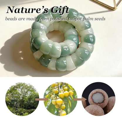 Roe Dolph Bodhi Bead Fidget Anxiety Bracelet for Women Men Chunky Stretch Beaded Mindful Jewelry Daily Reminder Gift for Mom Wife Friend - color: A3:green