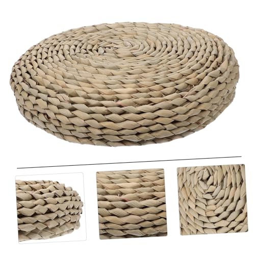 ABOOFAN 1Pc Round Woven Meditation Mat Cotton Filled Cushion for Yoga Home Decor and Photo Background Soft and Comfortable Tatami Style Seat Mat