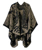 Urban CoCo Women's Color Block Shawl Wrap Open Front Poncho Cape - color: Series 23-black