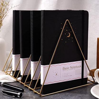 CAGIE 4 Pack Lined Journal Notebooks for Work, Hardcover Notebook Journal with Pen Loop, A5 Leather Notebook Journal Cover, Medium 5.7" x 8.3", (Black Ruled) - color: 4 Pack Black