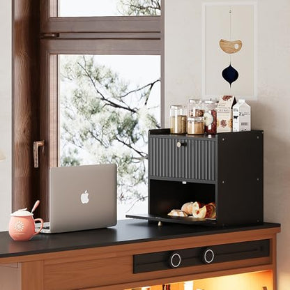 Trironsun Rustic Bread Box for Kitchen Countertop Bamboo Bread Storage Container Bin Double Layer BreadBox Farmhouse Large Capacity Food Organizer Black - color: Black