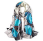 100% Mulberry Silk Long Scarf for Women Large Shawls for Headscarf and Neck- Oblong Hair Wraps with Gift Packed - color: Blue Butterflies