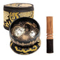 Tibetan Singing Bowl Set - 4" Easy To Play Authentic Handmade For Meditation Sound 7 Chakra Healing By HIMALAYAN BAZAAR (Black with Box, 4")