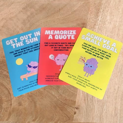 Dopamine Hits Cards - 50 Mood-Boosting Self-Care Prompts for Mental Health & Stress Relief