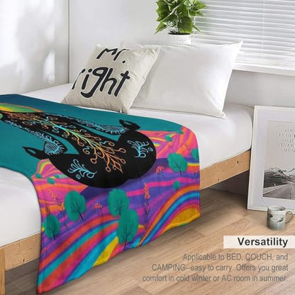 Yoga Meditation Chakra Print Throw Blanket, Soft Flannel Fuzzy Cozy Warm Blanket for Couch Bed Sofa Home Decor, 50"x60" - size: 50*60 in
