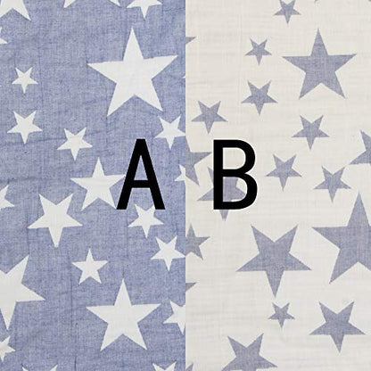NTBAY 3 Layer Oversized Muslin Cotton Toddler Blanket, 45x60 Inches Jacquard Reversible Nursery Bed Blanket, Super Soft and Thermal Crib Blanket for All Seasons, Baby Gift, 45"x60", Blue/White Star - color: Blue, size: 45x60 Inch (Pack of 1)