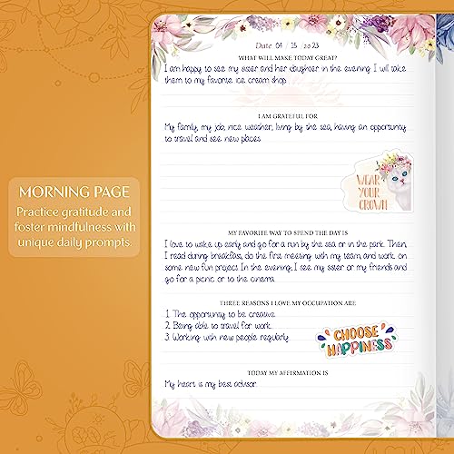 Legend Gratitude Journal – Daily Journal for Positivity & Happiness – Grateful Notebook to Write In – Thankful Affirmation Journal (Amber Yellow) - color: Amber Yellow Gold Foil
