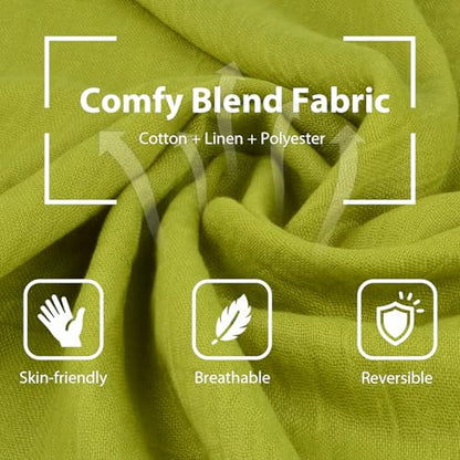 Women Summer Scarfs Large Long Lightweight Linen Beach Gauze Shawl Wrap 75”×43” - color: Chartreuse