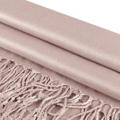 TZ Promise Women Pashmina Shawls and Wraps for Evening Dresses,Soft Large Long Scarf for Wedding,Bride Bridesmaid Gifts - color: Rose Gold