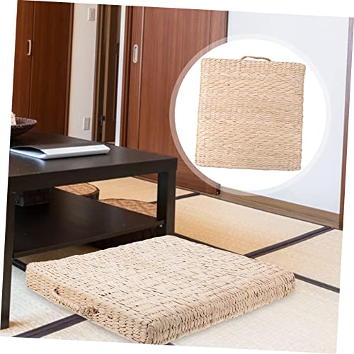ABOOFAN Thick Straw Woven Mat Eco-Friendly Yoga Meditation Pad Floor Pillow Funny Welcome Mat