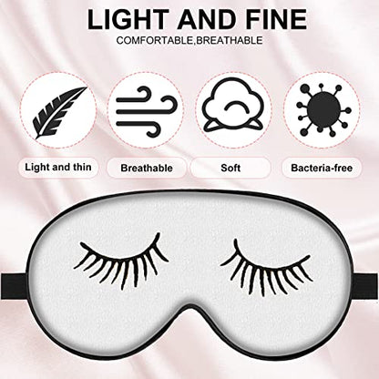 8 Pieces Funny Sleep Mask Silk Eye Mask with Adjustable Strap Soft Cute Blackout Blindfold Eye Cover for Women Men Full Night's Sleep, Travel, Nap, Meditation(Elegant Colors) - color: Elegant Colors