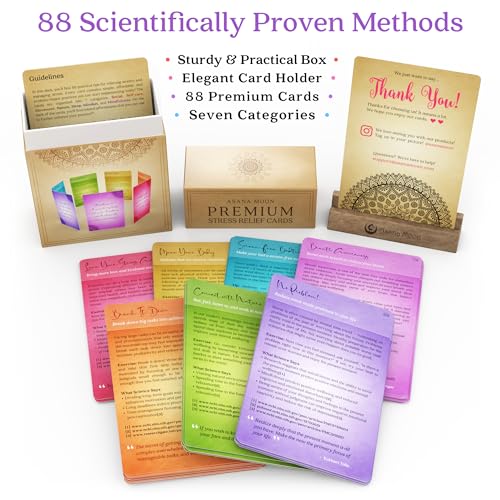 Yoga Cards and Stress Relief Cards Bundle – Yoga Sequencing Deck and Stress Relief Deck with Exercises on Mindfulness, Meditation, Anxiety Relief, and Relaxation