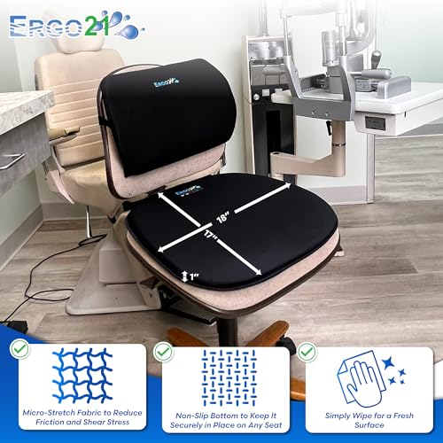 ERGO21 Travel Seat Cushion with LiquiCell® Membrane (Now Upgraded) - Thin Orthopedic Cushion for Sciatica, Tailbone, Back Pain Relief – Lightweight Foldable | Car, Truck, Airplane, Office & Home