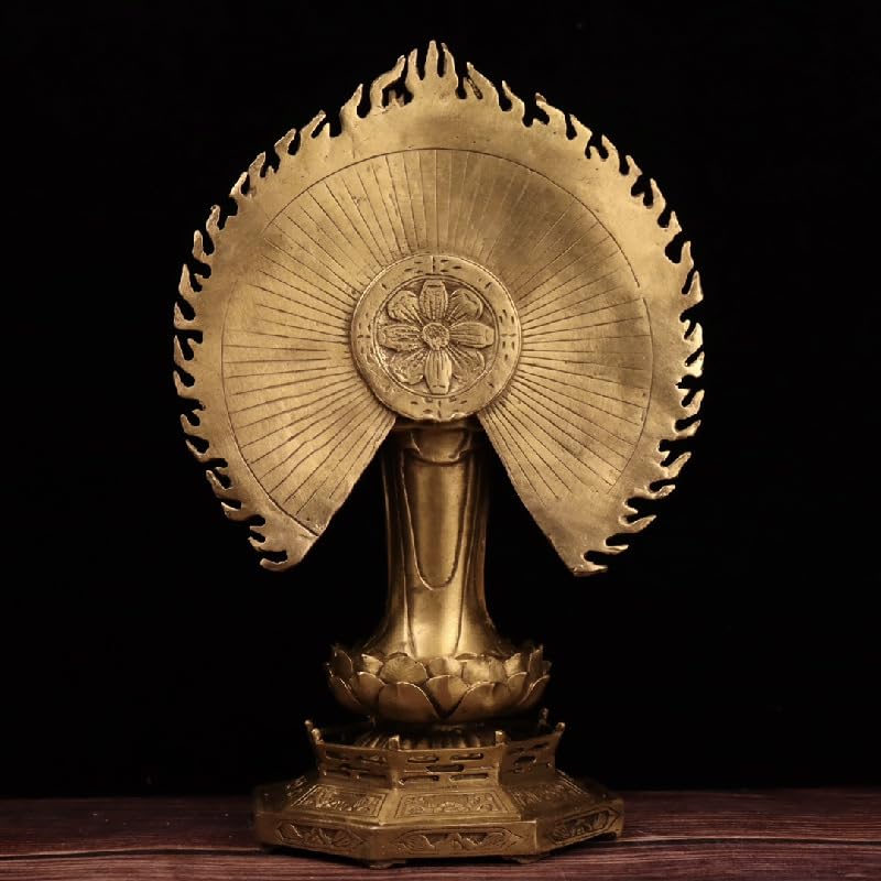 Sculpture Meditating Statue Guanyin Ornament Crafts Brass Decor Statue Zen Decor Bodhisattva Meditation Room Decor Figurine Sitting