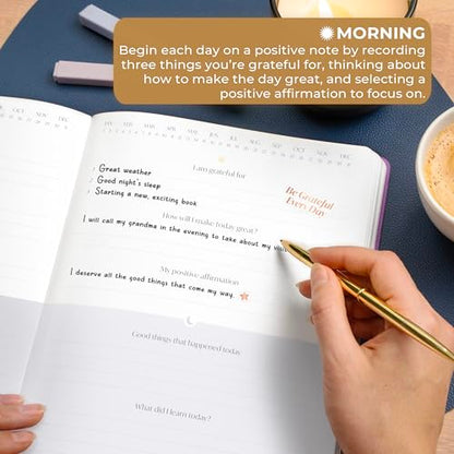 Skyline Daily Gratitude Journal – Guided Fill In the Blank Notebook for Inspirational Journaling –Positive Affirmation Planner (Lavender)
