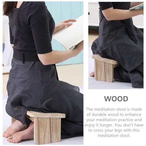 Outanaya Meditation Kneel Sit Stool Wooden Meditation Bench for Home Temple Relaxation Non-Slip Design for Comfortable Sitting and Improved Circulation
