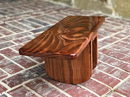 Hand Crafted Mahogany Stain Pi Meditation Bench