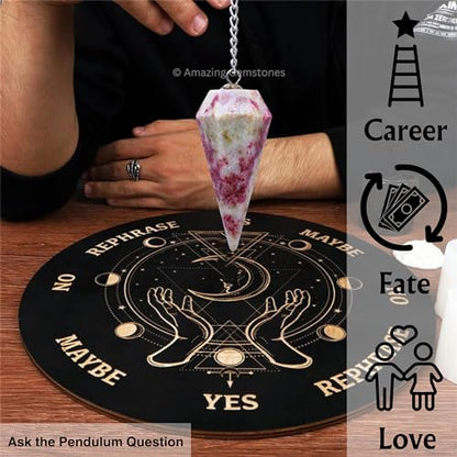 Amazing Gemstone Cinnabarite Crystal Pendulum for Divination - Certified Dowsing Crystals and Healing Stones for Chakra Balancing and Meditation - Enhance Reiki Spiritual Growth with Healing Crystals - color: Cinnabarite
