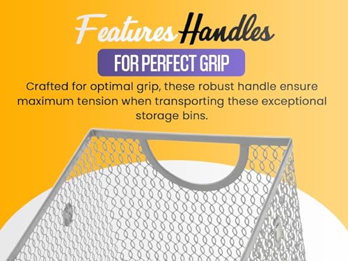 YBM Home Kitchen Pantry Organizer Wire Baskets for Shelves, Cabinets, Pantry, Countertop, Mesh Open Storage Bin Metal Basket for Organizing Food Supplies, 2 Pack - size: 14x10x8.8