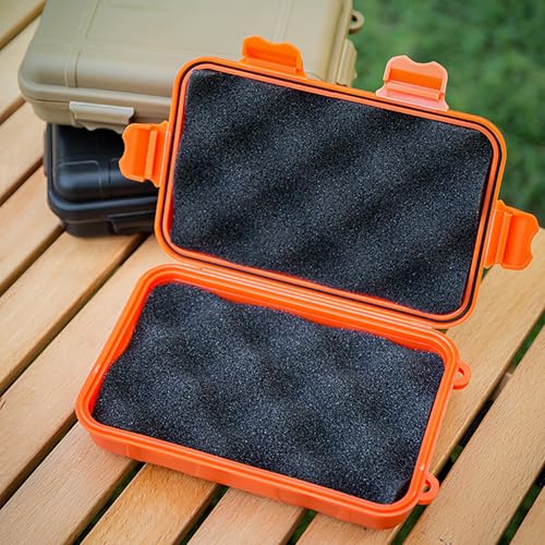 Portable Carrying Case with Plastic Material,Outdoor Survival Shockproof Container Airtight Case for Camping Boating Fishing Tubing Swimming(Orange)