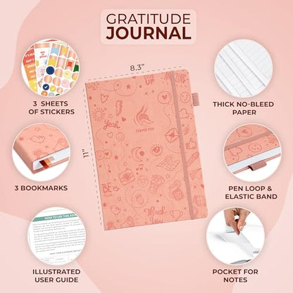 Clever Fox Gratitude Journal Large – Happiness, Positivity & Affirmation Journal – Inspirational Daily Notebook, 3 Months, 8.3x11” (Peach Pink) - color: Peach Pink, size: A4 (8.5" x 11")