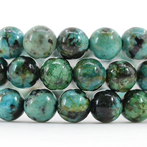 Justinstones Gem Semi Precious Gemstone 6mm Round Beads Stretch Bracelet 6.5 Inch - color: A Grade African Turquoise