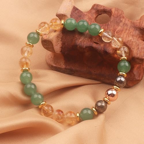 KSQS Healing Stone Bead Bracelet for Women, Natural Gemstones Balance Protection Bracelet, Spiritual Crystal Beads Bracelet Anxiety Relief with Meaning Card - style: Success