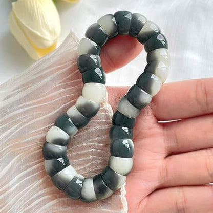 Roe Dolph Bodhi Bead Fidget Anxiety Bracelet for Women Men Chunky Stretch Beaded Mindful Jewelry Daily Reminder Gift for Mom Wife Friend - color: A6:dark grey