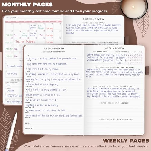 Clever Fox Self-Care Journal – Daily Reflection Notebook – Mental Health & Personal Development Planner, Meditation & Mood Log, A5 (Dark Terracotta) - color: Dark Terracotta, size: A5 (5.8'' x 8.3'')