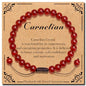 BONNY BOXX Braided Genuine Bracelet, Elegant Handcrafted Natural Gemstone Crystal Bracelet Healing Power Energy Inspirational Gifts with Card for Unisex - color: Carnelian, size: 6MM