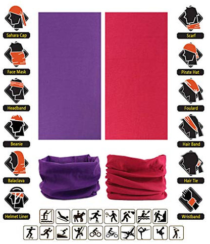 Headband Neck Gaiter Head Wrap Headwear Face Mask Magic Scarf Bandana for Men and Women - color: 6pc.solid Color Series.3