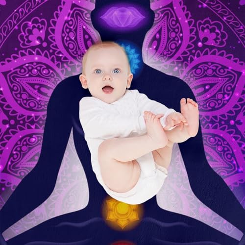 Seven Chakra Yoga Meditation Lotus Purple Mandala A Soft and Thick 280g Flannel Blanket with Excellent Insulation Effect 50"x60"