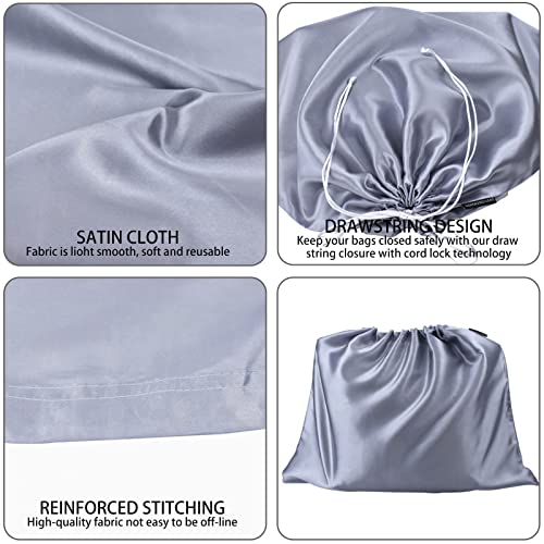 2 Pack Dust Bags for Handbags Silk Dust Cover Bag for Handbags Purses Shoes, Dustproof Drawstring Bag Travel Storage Pouch (Grey) - color: Grey