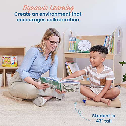 ECR4Kids SoftZone Square Floor Cushions with Handle, Flexible Seating, Sand, 6-Piece - color: Sand