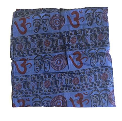 OMA Scarf Wrap Shawl Cotton Block Print Mantra Scarf For Meditation & Yoga - Large Size - Premium Quality