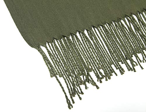 Cindy & Wendy Pashmina Shawls and Wraps Scarf for Women Soft Large Winter Shawl for Evening Dress Wedding Party - color: Olive