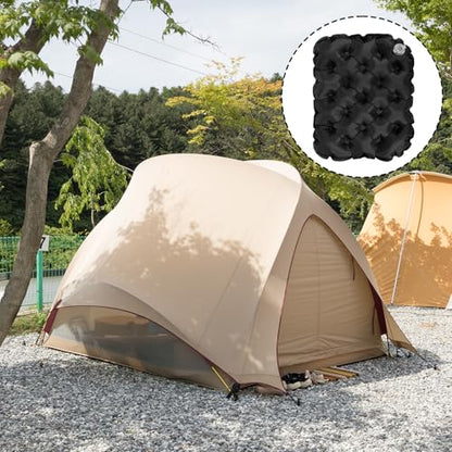 Inflatable Seat Cushion, Lightweight Stadium Seat Pad Waterproof Travel Airplane Seats Cushion Ergonomic Camping Air Seats Cushions for Long Flights, Stadium, Camping, Office, Car Travel (Black)