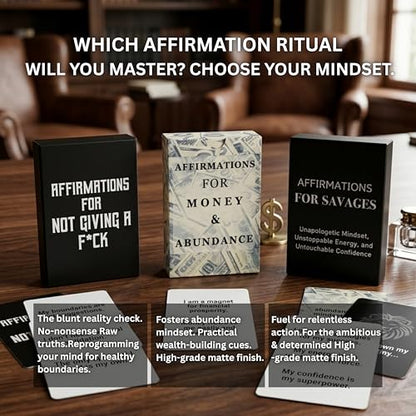 Isaac Liev 3-Pack Positive Daily Affirmation Cards For Men and Women Success, Motivational Card, Empowerment, Inspiration mindset Gifts - style: 3-PACK BUNDLE ,Birthday, 52 Reasons & Richest Affirmation