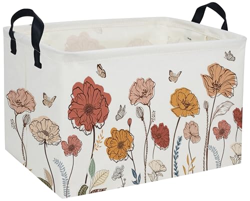 Rectangular Kids Baskets Flower Basket Cute Storage Bins Organizer Box Boys Room Decor for Home.(Flower cluster) - color: Flower cluster