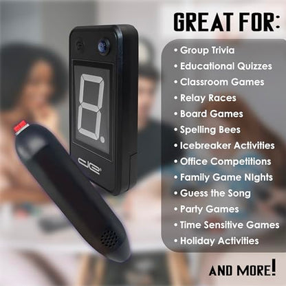 Digital Energy Wireless Handheld Game Buzzer System - Console Displays First Buzz-in - Great for Jeopardy, Family Feud, Trivia and Buzzer Games - 4 Joystick Buzzers - size: 4 Player