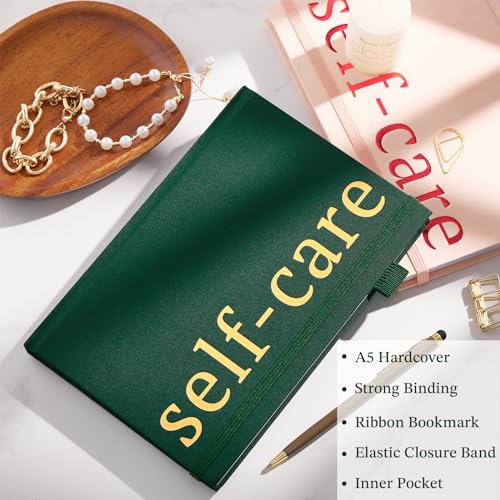 Self-Mastery Journal for Men - Gratitude and Productivity Journal for Mindfulness, Positivity, Self Care and Reflection - Guided Journal for Women with Mood Tracker, A5 (Dark Green)