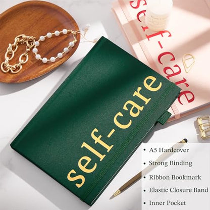 Self-Mastery Journal for Men - Gratitude and Productivity Journal for Mindfulness, Positivity, Self Care and Reflection - Guided Journal for Women with Mood Tracker, A5 (Dark Green)