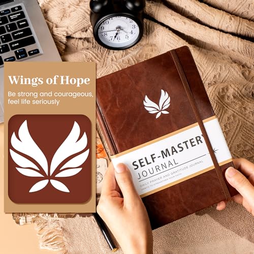 Yoment Gratitude Journal for Men 13-Week Guided Productivity 5 Minute Daily Journal with Prompts for Mindfulness, Mental Health & Productivity - Guided Self Care Gift, Brown - color: Brown