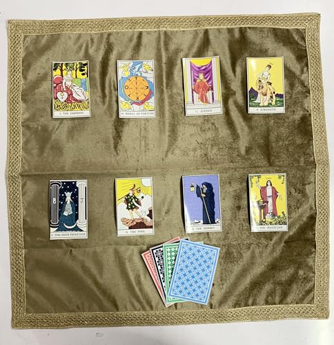 SMMS Spiritual Velvet Table Cloth Altar Tarot Spread (Beige, Medium- 61cm*61cm/ 24inch*24inch) - color: Beige, size: Medium- 61cm*61cm/ 24inch*24inch