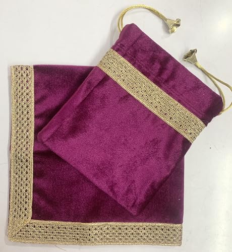 SMMS Spiritual Velvet Table Cloth Altar Tarot Spread (Wine, Small- 46cm*46cm/ 18inch*18inch) - color: Wine, size: Small- 46cm*46cm/ 18inch*18inch
