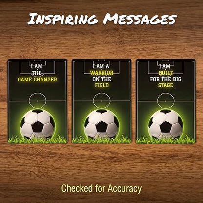 Soccer Affirmation Cards for Kids Teens – 54 Motivational Cards for Confidence, Focus & Game Day Preparation – Fun Soccer Gift for Players & Coaches