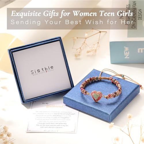 Gifts for Daughter Granddaughter, To My Mom Grandma Wife Girlfriend Sister Jasper Heart Bracelets Birthday Graduation Anniversary Christmas Stocking Stuffers Valentines Mothers Day Jewelry - style: 1.Gift To My Mom: Red Beads