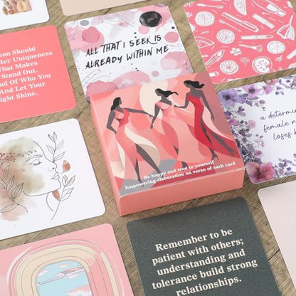 50 Positive Affirmation Cards, Daily Motivational Affirmation Cards with Soothing Colors, Inspirational Encouragement Cards for Women & Classmates, Giftable Affirmations, PINK - color: PINK