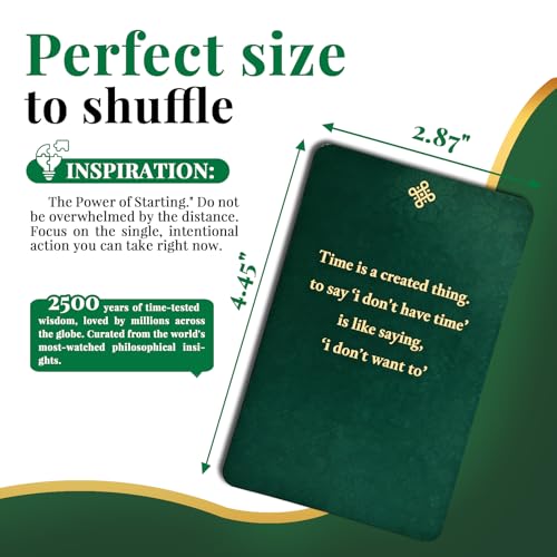 50 Strategic Wisdom Cards - Timeless Philosophy Deck for Leadership & Mastery - Premium High-Gloss Insight Deck for Executive Growth & Decision Making - Elegant Gift for Success (Dark Green) - color: Dark Green