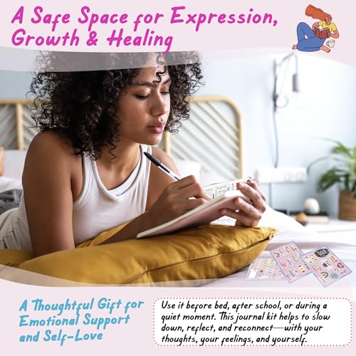 Mood Tracker Journal Set for Teen Girls & Women | 126-Day Guided Mental Health & Self-Care Planner with Daily Check-In, Weekly Reflection, Mood Charts & Mindfulness Cards | Journal Gift Kit